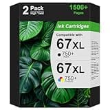 W.L.M 67XL 67 XL Ink Cartridges Black/Color Combo Pack Compatible for HP Printer DeskJet 6055e 2755e 2800e 2855e 6000 6055e 2700 4155e 4255e 4100 2700e 2734e 2800 2852e Envy 6055e 6455e 6400 Series