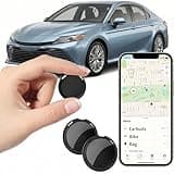 2 Pack GPS Trackers for Vehicles Work with Find My (iOS Only) Real Time Car Tracker Tags Mini Hidden Car Location Tracking Device Global Waterproof No Monthly Fee or Subscription No SIM Card Required