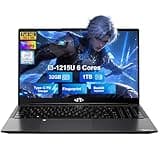 nimo 15.6" FHD IPS Laptop, Intel 6 Cores I3-1215U 32GB RAM 1TB SSD (Up to 4.4GHz, Beat R5 7520U), 65W Fast PD 180° Viewing Wi-Fi 6 Backlit Keyboard Fingerprint for Student and Home