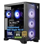 iCarp Customized Desktop Made with MSI Aegis R2 AI 2nd Gaming Desktop Intel 24-core Ultra 9 285 16GB/32GB/64GB RAM 1TB/2TB/4TB SSD GeForce RTX 5070 Ti 1406 AI Tops RGB Fan Cooler 80+ Gold PSU Win11