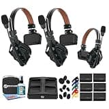 Hollyland Solidcom C1 Pro-3S Full Duplex Wireless Intercom System, 3 User Headsets, Dual Mic ENC Noise Cancellation, DECT 6.0 Communication for Film Production, Broadcasting and Live Events (Bundle)