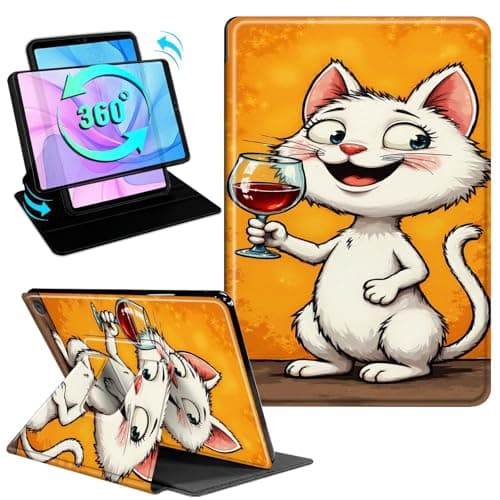 Gmeyutqy Case for Kindle Fire HD 8 & 8 Plus Tablet(12th/10th Gen, 2024/2022/2020), 360 Degree Rotating Swivel Stand Flip Cover with Auto Sleep/Wake, Happy Rabbit