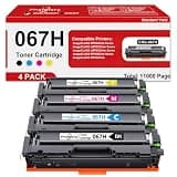FristGlory 067H 067 Toner Cartridge High Yield 4‑Pack, Replacement for Canon 067 067H, Works with Color imageCLASS MF653Cdw MF654Cdw MF656Cdw LBP632Cdw LBP633Cdw (BK/C/M/Y)