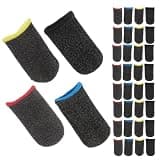 GANAZONO 40 Pairs Gaming Finger Sleeves for Touchscreen Mobile Gaming, Sweatproof Carbon Fiber Antislip Thumb Covers Compatible with Smartphones and Tablets for Gamers