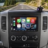 7'' Car Radio for Mercedes Benz Sprinter 2006-2018 with Carplay Android Auto, Touchscreen Audio Receiver for Sprinter Stereo with Bluetooth/GPS/WiFi/Backup Camera/SWC/FM, Manual AC, 2+32G