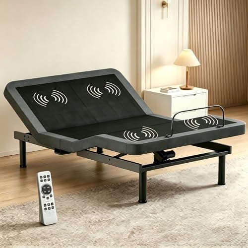 Twin XL Massage Adjustable Bed Frame ,Updated Bed Base with Thickened Foam Frame, Adjustable legs, Voice control, Anti-Snore/0 Gravity,Head and Foot Incline,Wireless Remote, USB Ports, LED Night Light