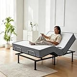 Espsilto Full Size Adjustable Bed Base with Mattress, Electric Bed Frame with Remote, Ergonomic Base with Head & Foot Incline, Zero Gravity, Anti-Snore