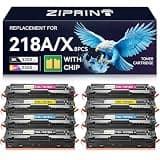 ZIPRINT 218X Toner Cartridges 4 Pack & 218A Toner Cartridges 4 Pack High Yield Replacement for 218 MFP 3301fdw 3301sdw 3301cdw Printers