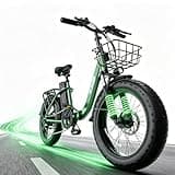 GOKEEP 1800W Foldable Electric Bike for Adults, 86 Miles PAS Range, 52V 18.2Ah Removable Lithium Battery, Electric Bicycle, 20MPH 7-Speed Commuter Ebike, Max 330LBS, UL2849 Certified, Forest-Green