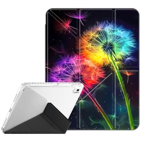 Case for Samsung Galaxy Tab A11 Plus 2025 / A9 Plus 2023 11" Tablet ,Clear Back Y-Fold Standing Cover Auto Sleep/Wake for Samsung Galaxy Tab A11+ / A9+ 11 Inch, Colored Dandelions