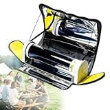 Foldable Stainless Steel Solar Grill Cooker, Camp Stove Solar Cooker, Portable Solar Oven 4.5l/1.2gal Large Capacity, Temp Adjustable 200°F – 450°F For 4–5 People For Travel, Camping