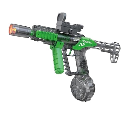 Modular Tactical Electric Water Gun with LED Light, Automatic Continuous Shooting Water Blaster, Long Range 26-31In, Rechargeable Summer Pool Beach Toy for Kids Adults (Green)
