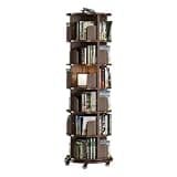 RFBXZPTADNU 360 Degree Rotating Bookcase Freestanding Rolling Bookshelf with Casters Kids Picture Book Storage Organizer for Home Living Room(Brown,201x44cm)