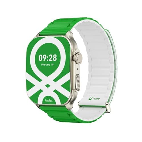 Benetton & Imiki Frame 2 Smart Watch 2.01 Inch AMOLED Display, IP68 Waterproof, 100+ Sports Modes, Always On Display, Bluetooth Connected, Health Tracker