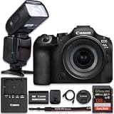 Canon EOS R6 Mark III Mirrorless Camera with RF 24-105mm f/4-7.1 is STM Lens + TTL PRO Flash + SanDisk Extreme PRO 128GB Memory Card (14pc Bundle)
