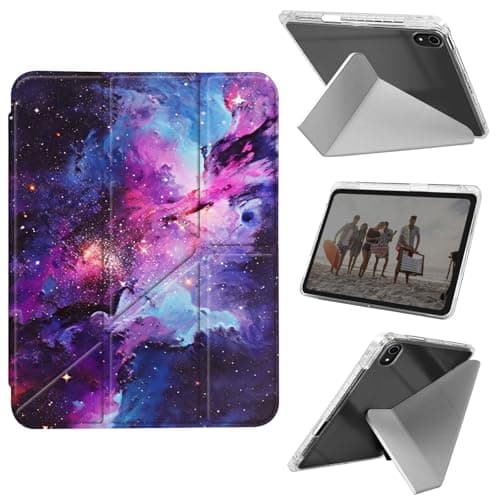 Case for iPad (A16) 11th Generation 11 Inch 2025, iPad 10th Generation 10.9 inch 2022, Shockproof Clear with Pencil Holder Folding Y Shape Stand Cover,Starry Skys