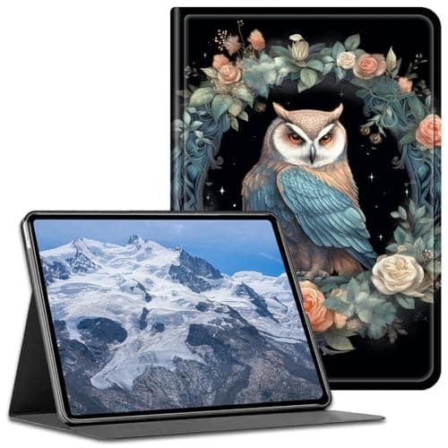 BFDHGQZC Case for Kindle Fire HD 10 & 10 Plus Tablet (13th/11th Generation, 2023/2021 Release) 10.1" PU Leather Shockproof Stand Protective Cover with Auto Wake/Sleep,Owl Sitting On A Wreath