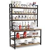 Aquzee Bakers Racks for Kitchens with Storage, 6 Tiers Large(47.2“W x 15.7”D x 70.8" H) Kitchen Stand with Hutch, Freestanding Organizer with Shelves,Rustic Brown