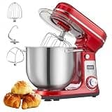 6L Stand Mixer with Tilt-Head, 1200W Kitchen Appliance Featuring Quiet DC Motor, 6-Speed Settings, Stainless Steel Bowl for Baking Cake Dough Whipping Cream, Includes Beater Hook & Wire Whip
