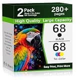Ksuellpwr 68 68XL Ink Cartridges Black/Color 6555e 6155e Ink with 6500e