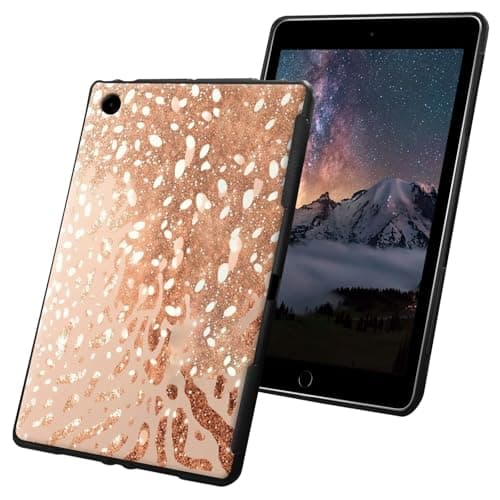 Case for iPad 10.2 inch 9th/8th/7th Generation 2021/2020/2019 Release Slim Lightweight Soft TPU Silicone Non-Slip Shock Proof Protective Black Tablet Cover - Golden Leopard Print