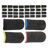 DIYEAH 40 Pairs Anti-Sweat Gaming Finger Sleeves for Tablets and Smartphones, Carbon Fiber Material with Sensitive Touch and Universal Compatibility, for Touchscreen Mobile Gaming