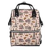 Moxquju Romantic Travel In Paris (3) For Waterproof Diaper Bag Mommy Backpack, Men'S And Women'S Travel Bag