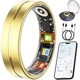 VIVIYO Smart Ring Health & Fitness Tracker for Men and Women, Sleep and Activity Tracking, HRV and Stress, Heart Rate and SPO₂, Women Health Support, 120+ Sports Modes (Matte Gold, 9)