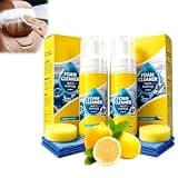 4-in-1 Multi-Enzyme Foam Cleaner 5oz, Multi-Purpose Foam Cleaner Car Interior, Multi-Purpose No-Rinse Deep Cleaning Spray, for Itchen, Bathroom, Sofa, Leather, Fabric and Plastic, Lemon Scent (3)