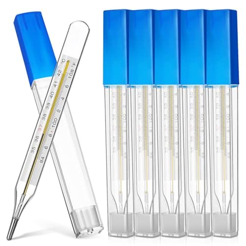 JOINPAYA Glass Thermometer: Cuban Temperature Thermometer for Fever - Traditional Old Fashioned for Adults Kids ℃ & ℉