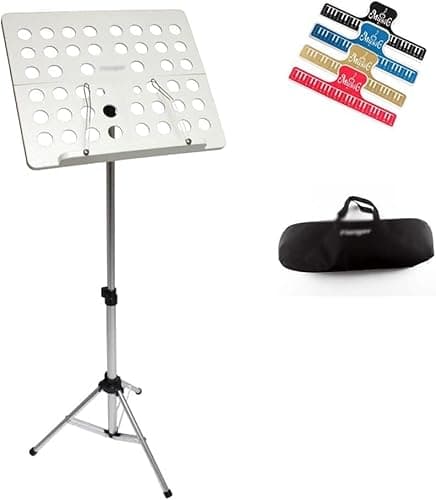 YOYAL Dual Purpose Foldable Adjustable Music Shelf Desktop Bookshelf, Music Shelf for Instrument Performance