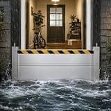Aluminum Flood Barrier for Home, Heavy Duty Reusable Flood Protection Barrier, Quick Detachable Reusable Waterproof Flood Defense for Front Door, Garage, Basement, Gates (for 34" -36" Door)
