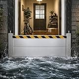 Aluminum Flood Barrier for Home, Heavy Duty Reusable Flood Protection Barrier, Quick Detachable Reusable Waterproof Flood Defense for Front Door, Garage, Basement, Gates (for 34" -36" Door)