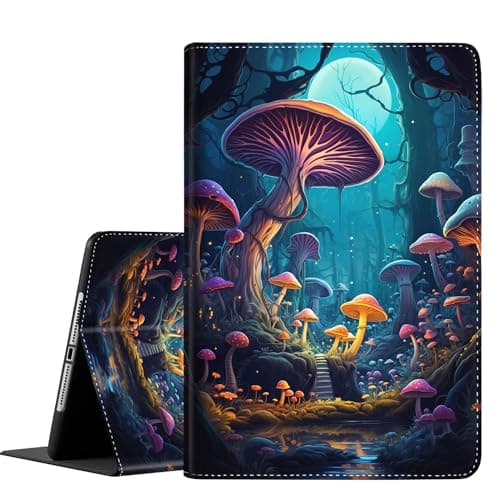FDHHKJUKO Case for iPad (A16) 11th Gen 11 Inch (2025), for iPad 10th Gen 10.9 Inch (2022), Slim Folding Stand Cover with Auto Wake/Sleep, Colorful Mushrooms