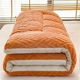 Japanese Tatami Mattresses Futon Soft Sherpa Fleece Japanese Mattress Portable Sleeping Bed Pad for Home Camping Sofa, Yellow,90 * 200cm