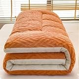 Japanese Tatami Mattresses Futon Soft Sherpa Fleece Japanese Mattress Portable Sleeping Bed Pad for Home Camping Sofa, Yellow,90 * 200cm