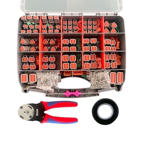 558 PCS DT Deutsch Connector Kit,2 3 4 6 8 12 Pin DT Connectors,16# Solid Contacts,Deutsch Crimping Tool,Removal Tool,Waterproof Automotive Electrical Connectors