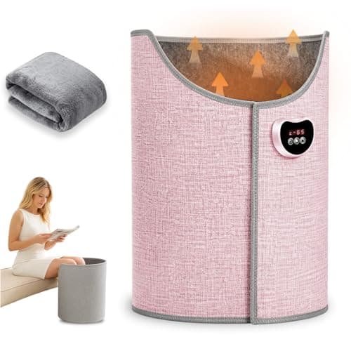 Under Desk Leg Warmer for Office, Foldable Leg Warmer Under Desk with 8 Heat Levels & Timer, 360° Fully Enclosed Heating for Leg & Feet, 5 Seconds Quick Heating, Easy Setup for Home Office (Pink)