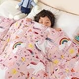 Sivio Weighted Blanket 5lbs, 36"x48", Unicorn Cooling Weighted Lap Blanket, Breathable Heavy Throw Blankets for Sleeping, Washable, Pink