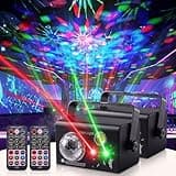 Gerrii 2 Pack Party Lights Dj Disco Ball Sound Activated Stage Strobe Light with Remote Control RGB Stage Projector for Parties, Clubs, Bars, Weddings, Christmas, Birthdays, Holiday Décor