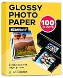Glossy Photo Paper For Printer 8.5 x 11" - (100 Sheets) - Works with Inkjet Printer, Easy to Use, Premium Picture Paper