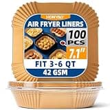 Air Fryer Paper Liners for 4 qt / 5 qt / 6 qt, Thickened Square Disposable Liner Compatible with Ninja/Chefman/Cosori/Instant Pot and other 4q-6qt Airfryer (8.3'' on Top)