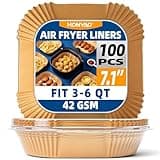 Air Fryer Paper Liners for 4 qt / 5 qt / 6 qt, Thickened Square Disposable Liner Compatible with Ninja/Chefman/Cosori/Instant Pot and other 4q-6qt Airfryer (8.3'' on Top)