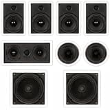 Theater Solutions TST87 Flush Mount 7.2 Speaker Set 8" in Wall and Ceiling