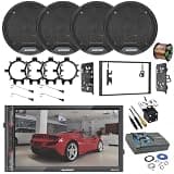 Blaupunkt Baja 700 7" Touchscreen Bluetooth AM/FM Multimedia Receiver, 4X 6.5 60W Speakers, Amplified Subwoofer w/Kit, Wire, Speaker Harness, Adapter, Radio Install Kit (98-08 GM Truck)