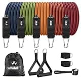 WHATAFIT Resistance Bands, Exercise Bands,Resistance Bands for Working Out, Work Out Bands with Handles for Men and Women Fitness, Strength Training Home Gym Equipment Orange Red