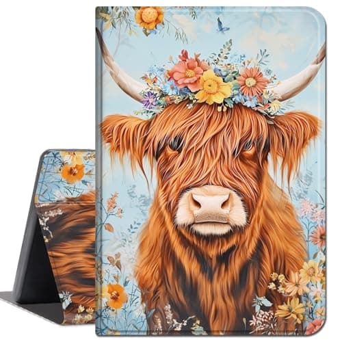 Case for Microsoft Surface Pro 11/10/ 9 (13-inch, 2024/2022),Slim Soft Shockproof TPU Silicone Protective Back Shell Case for Surface Pro 11/10/ 9,Pink Flowers and Cow