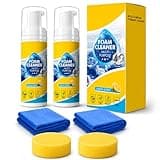 4-in-1 Multi-Enzyme Foam Cleaner, Powerful & Multipurpose Car Interior Foam Cleaner All Purpose for Cars, Kitchens, Bathrooms & Sofas, No-Rinse, Lemon Scent (2 Set)