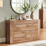 OKD 6 Drawer Dresser for Bedroom, 54" Wide Chest of Drawers with Thick Wood Design, Handleless, Modern Bedroom Dresser, Storage Organizer for Living Room/Entryway/Hallway, Light Knotty Wood
