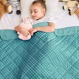 yescool Weighted Blanket 5 Pounds Teal Heavy Blankets, Microfiber Weighted Throw Blanket Breathable Warm Fleece Minky Blanket for 40-60lbs, 36"x48"